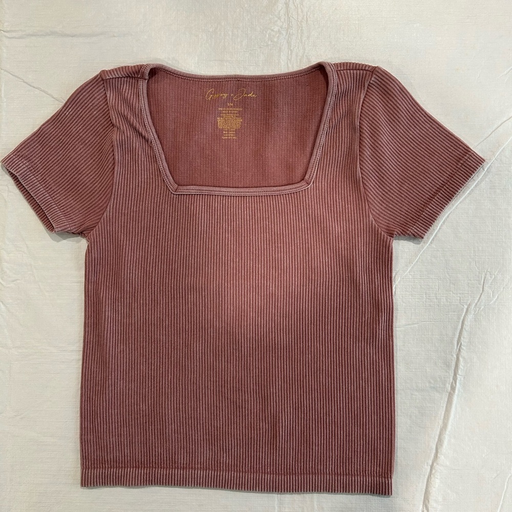 Gypsy + Jade Ribbed Mauve Top